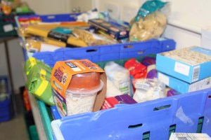 A food parcel at a food bank