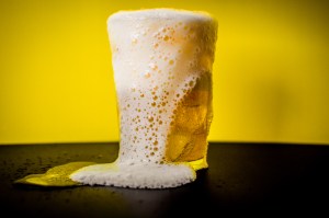 overflowing beer