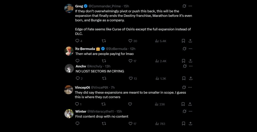 Bungie Fans React to 'Destiny 2' Edge of Fate Leak
